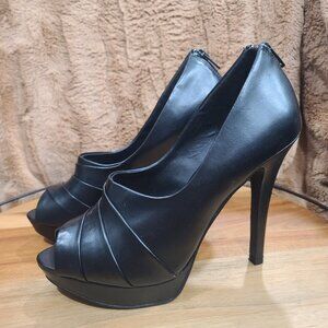 Sexy high heels black leather